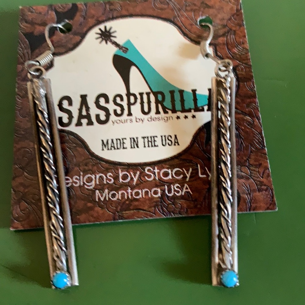 Sterling Silver Dangle Earrings w/ Turquoise